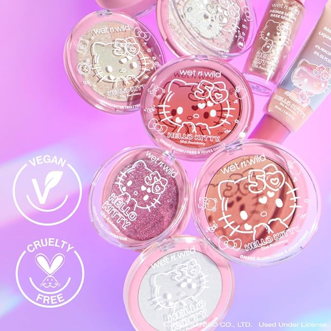 wet n wild Hello Kitty Ombre Blush, Buildable, Blendable Customizable Color, New Gradient Formula, Cruelty-Free & Vegan - Mellow Cloud