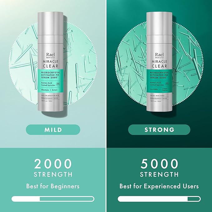 Rael Miracle Clear PM Serum 2000 - Microneedling Serum for Face with Azelaic Acid, Pore Minimizer, Uneven Skin Tone, Korean Skin Care (1.08 fl oz)