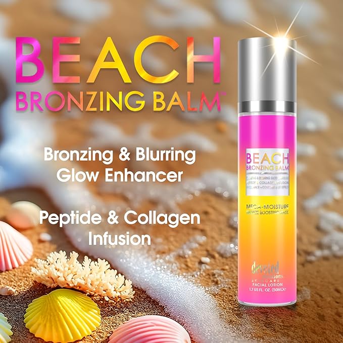 Devoted Creations Beach Bronzing Balm - Peptide & Collagen Infused pH Balancing Contour & Lift Effect Mega-Moisture Bronze Boosting Mask