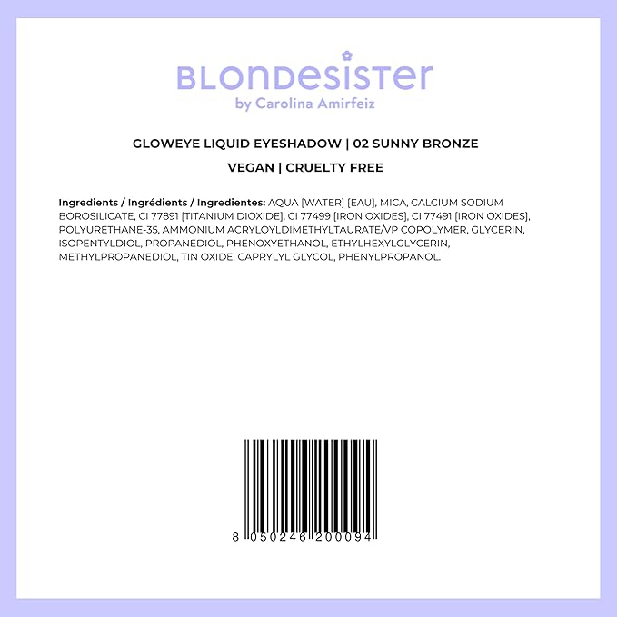 Gloweye Liquid Eyeshadow - Highly Pigmented Shimmer Eyeshadow - Intense Color Payoff and Long-Lasting Wear - 02 Sunny Bronze - 0.084 oz