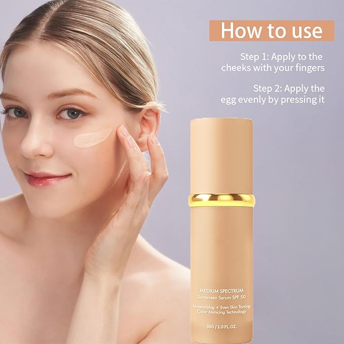 4-in-1 Color-Changing Foundation Liquid with SPF50 Sunscreen, Concealing & Moisturizing & Long-Lasting, Waterproof and Smudge-Proof, Lightweight Application, Suitable for All Skin Types