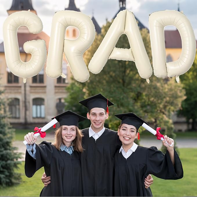 40 Inch Letter Balloons J, Big Custom A-Z Alphabet Foil Name Balloon Cream White, Self Inflating Beige Customize Helium Balloon Letters J for Women Girls Birthday Bride Baby Shower Party Decorations