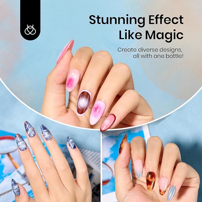 Beetles Blooming Gel Nail Polish HEMA Free, Blossom Gel Polish 1 Pcs 20ml with Nail Brush for Spreading Effect Marble Natural Stone Watercolor Floral Soak off U v DIY Fall Nails Gifts for Women