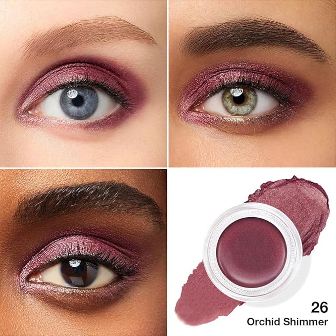 evpct Single Cream Eye Shadow Palette Pot Makeup for Older Women, Orchid Shimmer Glitter Metallic Monochrome Cream to Powder Eyeshadow Palette Eye Brightener, Highly Pigmented Waterproof Blendable