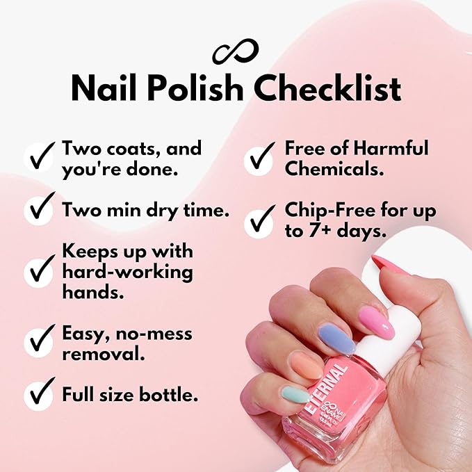 Eternal Pastel Nail Polish Sets for Women (CANDY PASTELS) - Pastel Nail Polish Set for Girls - Long Lasting & Quick Dry Nail Polish Set for Home DIY Manicure Pedicure - Made in USA, 13.5mL (Set of 5)