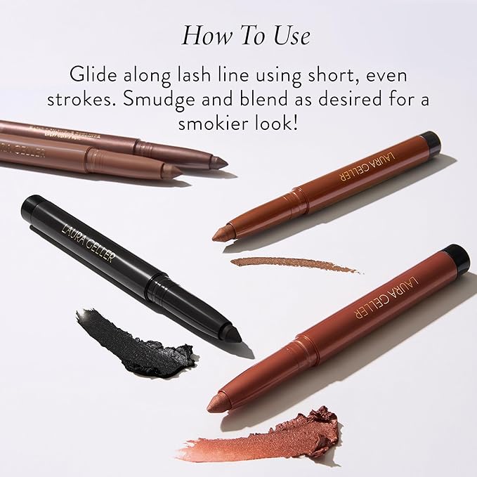 LAURA GELLER NEW YORK Kajal Longwear Kohl Eyeliner Pencil - Clove Kohl - Caffeine and Vitamin E - Smooth & Blendable Liner - Built-In Sharpener