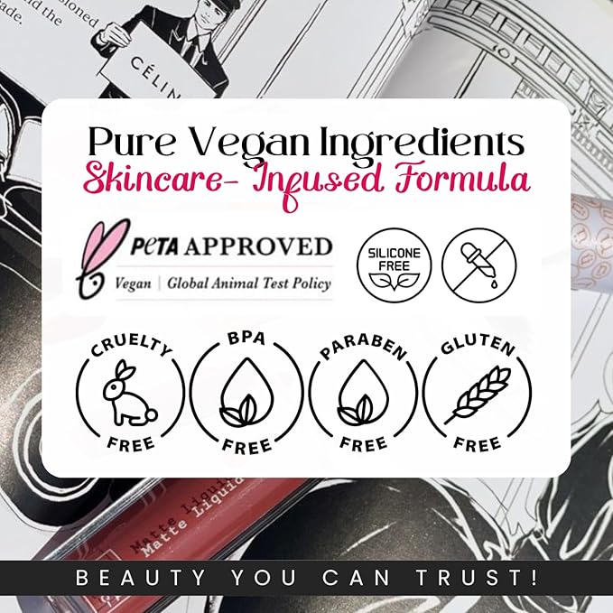 M2U NYC Berry Matte Liquid Lipstick – Long Lasting High Impact Color with Up to 17H Wear – Matte Lipstick for Women – No Budge, Lightweight Creamy Vegan Formula Infused with Jojoba Oil - Cherry St.