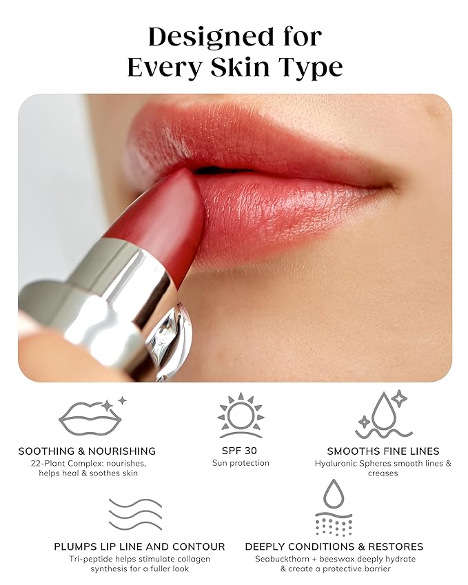 KAPLAN MD Perfect Pout Lipstick, Revitalizing Treatment + SPF 30 Sunscreen, 0.11 oz