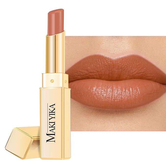 MAKI YIKA Moisture Nude Lipstick for Women Hydrated Tinted Lip Balm for Dry Cracked Lips Weightless Glossy Lip Color Juicy Finish,MA064 Fair Nude