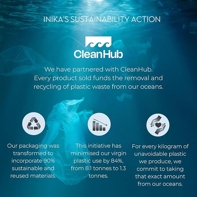 INIKA Organic Full Coverage Liquid Foundation Makeup with Hyaluronic Acid and Argan Oil, Vegan and Organic Foundation for Skin Elasticity and Plumpness, Natural Coverage, Cream, 30ml