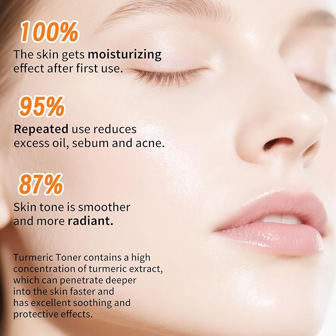 Face Toner for Women, Turmeric Facial Toner, Skin Toner for Even Skin Tone, Soothing, Moisturizing, Reduce Fine Lines, Suitable for All Skin Types, 4.06fl.oz/120ml