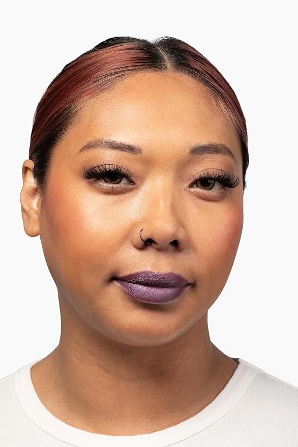 Aromi Plum Mauve Metallic Liquid Lipstick | Long-lasting, Purple Lip Color with Shimmery Finish, Waterproof, Vegan, Cruelty-free, Gluten and Paraben Free (Vulgar Violet)