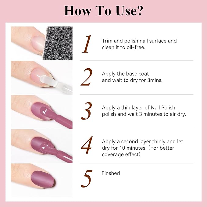 Matte Nail Polish, Air Quick Dry Nail Lacquer Matte Finish Effect, Long Lasting & Fast Drying Nail Pigment Velvet Nail Polish For Nail Art, Purplish Red12ml