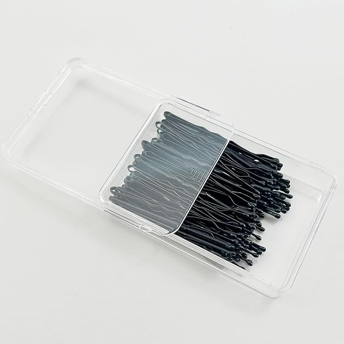 Amazon Basics Bobby Pins in Case Black 72 Count (Pack of 4)