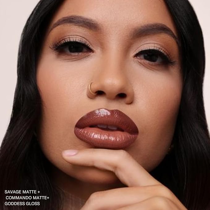 The Lip Bar - Nonstop Liquid Matte Lipstick, Savage (Chocolate Red-Brown) - High Pigment - One Swipe - Long Lasting - Jojoba Oil & Vitamin E - Vegan & Cruelty Free - Makeup & Cosmetics - .24 fl oz