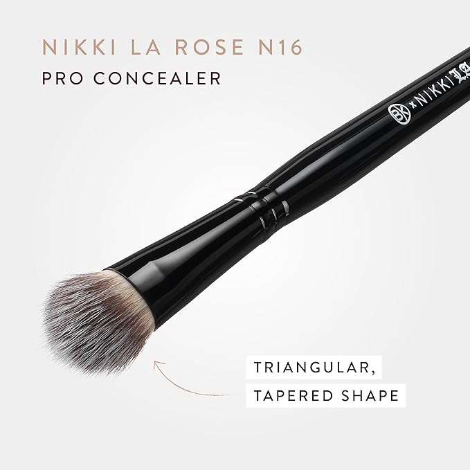 BK BEAUTY - NIKKI LA ROSE N16 PRO CONCEALER BRUSH – Precision Blending for Under-Eye & Spot Concealing, Flawless Coverage Without Streaks