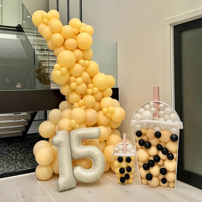 40 Inch Balloon Number 9 Beige, Large Cream Foil Number Balloons Set 0-9, Nude Neutral Digital 9 Helium Balloons for Girls Boys Men Women 9th Birthday Anniversary Graduation Christmas Party Decoration