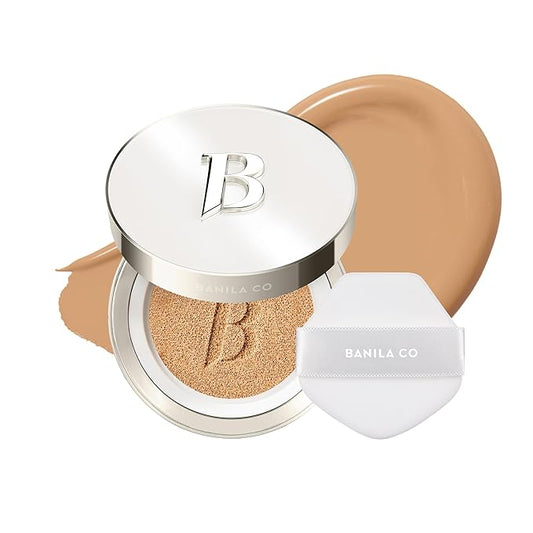 BANILA CO Covericious Ultimate Cover Cushion | Up to 100HR Long-Wear Foundation | 20 Shades for All Skin Tones | Matte & Lightweight Finish | Korean Cushion Foundation (14g / 0.49 oz), 28W CARAMEL