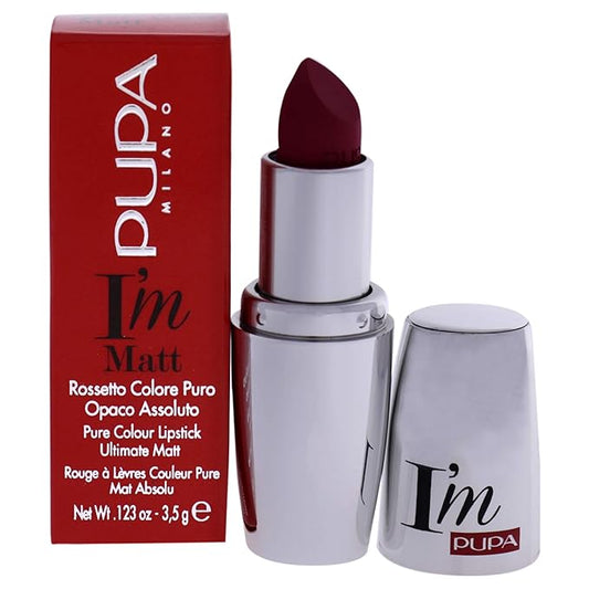 PUPA Milano I Am Matt Pure Colour Lipstick - Dresses Lips In Full, Deep Color - Matte, Velvety And Extremely Sensory Feel - Glides On Without Weighing Lips Down - 050 Runway Fuchsia - 0.123 OZ
