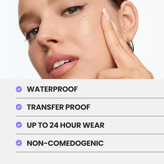 Wonderskin Hyper-Bond Serum Foundation – Waterproof, Transfer-Proof, 24HR Longwear Face Makeup with Niacinamide & Hyaluronic Acid – Lightweight, Natural Finish, Vegan & Cruelty-Free (Lunar)