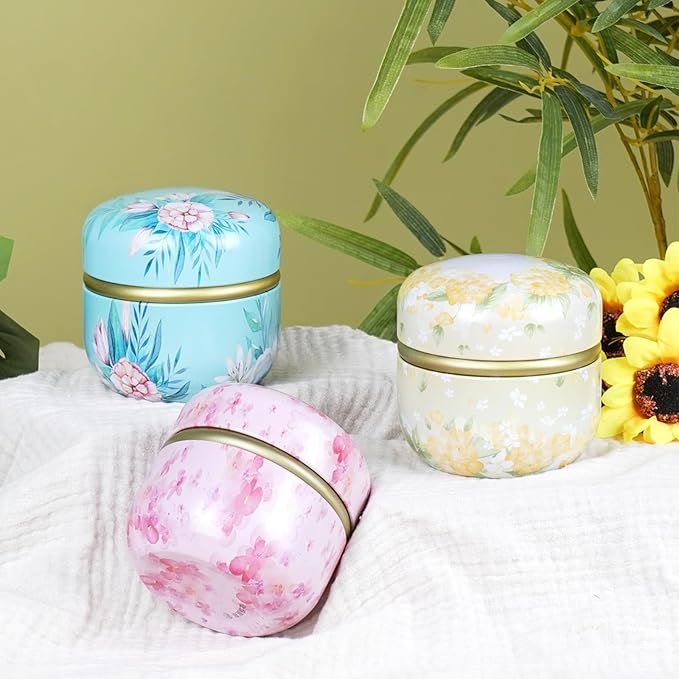 SHIMIDO Body Powder Puff and Container, 3.15" Portable Empty Body Powder Container for Baby Women's Loose Dusting Powder, Powder Case Box with Lids for Bath, Travel and Home Use (Big Flower)