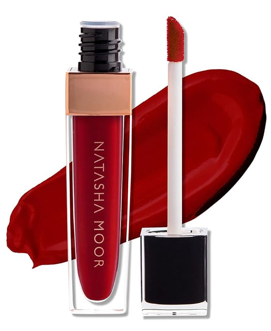 NATASHA MOOR: Molten Matte Liquid Lipstick - Long-Lasting, Hydrating, Matte Finish with Moisturizing Vitamin E - Waterproof, Kiss-Proof, Cruelty-Free - 12-Hour Stay Power - CONQUER