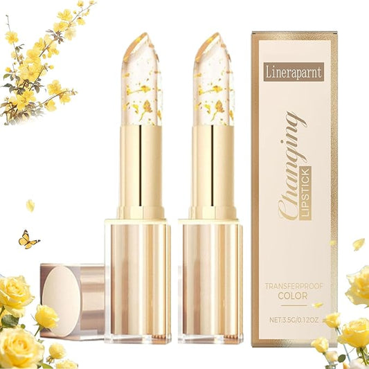 Transfer Proof Color Changing Lipstick, Color Changing Lipstick for Women, Transferproof Color-Changing Lipsticks Crystal Clear Alchemy Auto-Tints on Contact (2PCS)