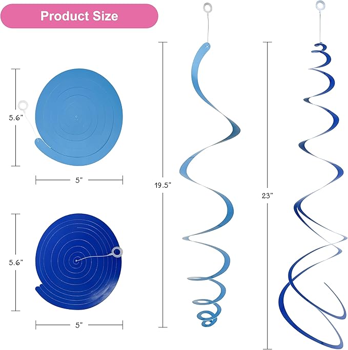 48‑Piece Multi-Color Paper Swirl Decorations – Hanging Party Swirls for Birthday, Baby Shower, Wedding & Celebration Decor