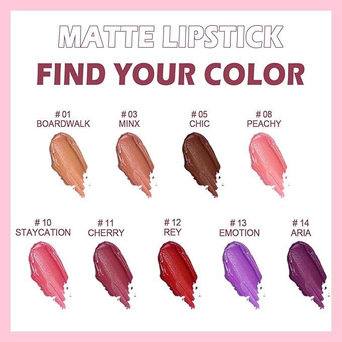 O'CHAIN Dark Red Matte Lipstick, Long Lasting Full Coverage Non-Transfer Lipstick for Women Infused with Jojoba Oil and Vitamin E, Cruelty-Free & Vegan (12 REY) 0.12 Oz