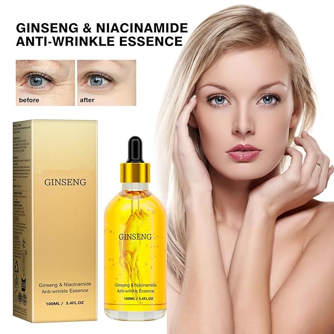 Ginseng & Niacinamide Anti-Wrinkle Facial Essence, 3.4 FL OZ, Moisturizing Serum