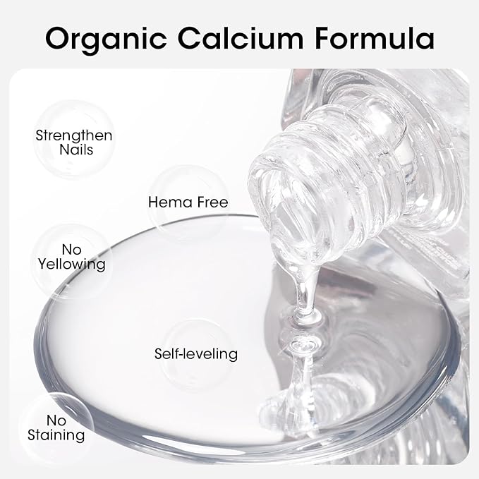 GELLEN Clear Nail Polish Top Coat, Shine Glossy Regular Nail Polish, Calcium Formula Strengthens Nails, Quick Air Dry, No Wipe, Long Lasting, Chip Resistant, Not UV Gel, Hema Free, Non-toxic, 15ml