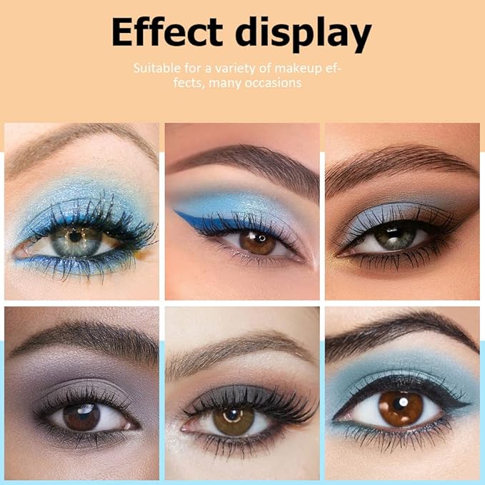 9 Colors Blue Grey Colorful Eyeshadow Palette,Matte Shimmer Navy Blue Sky Blue Grey Eye Shadow Makeup Palettes,Long Lasting Waterproof Eye Makeup Palette