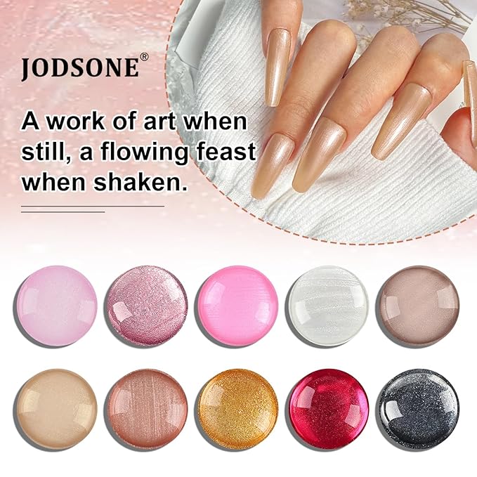 JODSONE 10 Color Gel Nail Polish Set with Base Coat and Top Coat Great DIY Salon Home Gift