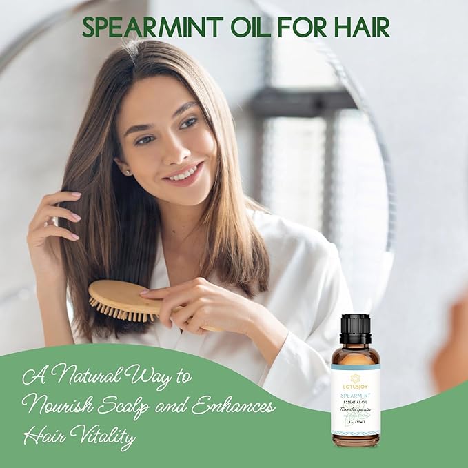 Spearmint Oil for Facial Hair Skin Roll On Diffuser Room Spray - Pure Organic Therapeutic Grade Spearmint Essential Oil 1 Oz