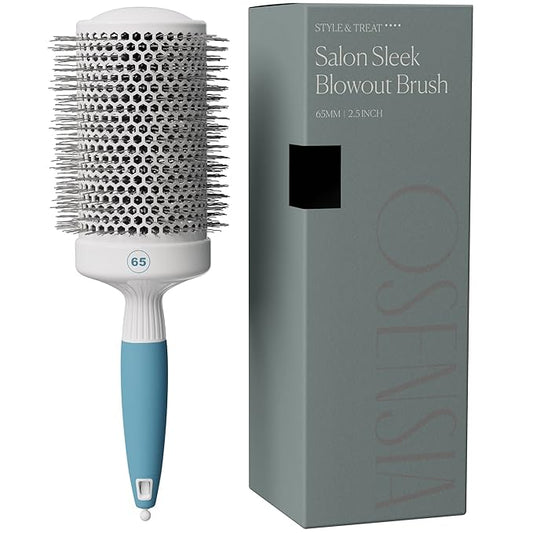 Round Brush for Blow Drying - Extra Large Ceramic Ion Thermal Barrel for Precise Styling and Maximum Volume - Lightweight Hair Brush for Smooth Manageable Hair (Bristle 3.4 in, Barrel 2.5 in)