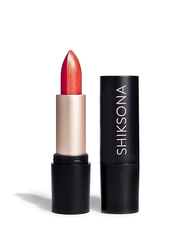 ShikSona Full Coverage Split Bullet Matte Lipstick | Vegan | Gluten, Paraben and Cruelty Free, Creamy Lipstick in a Shimmer Peach/Cherry Red-Pink Matte combo (Working Vacation)