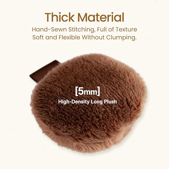Momo's Workshop Fluffy Powder Puff,Soft Plush Setting Powder Puff, Large Velour Makeup Puff for Loose Or Pressed Powders,Round Cosmetic Puff, Beauty Makeup Tool,1pcs
