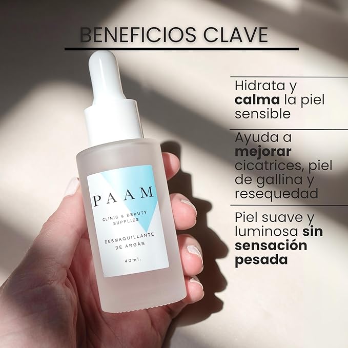 PAAM | Make-up Remover & Argan Regenerating Serum PAAM 40ml. 5 IN 1 | Make-up remover, eyelash strengthener, moisturizing and antioxidant serum. Ideal for all skin types.