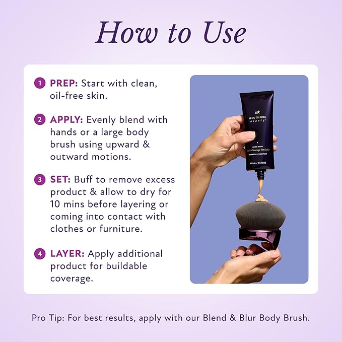 Westmore Beauty Body Coverage Perfector – Waterproof Leg & Body Makeup/Bronzer For Women - Best Tattoo Cover Up Makeup & Tattoo Concealer - 3.5 Oz Natural Radiance