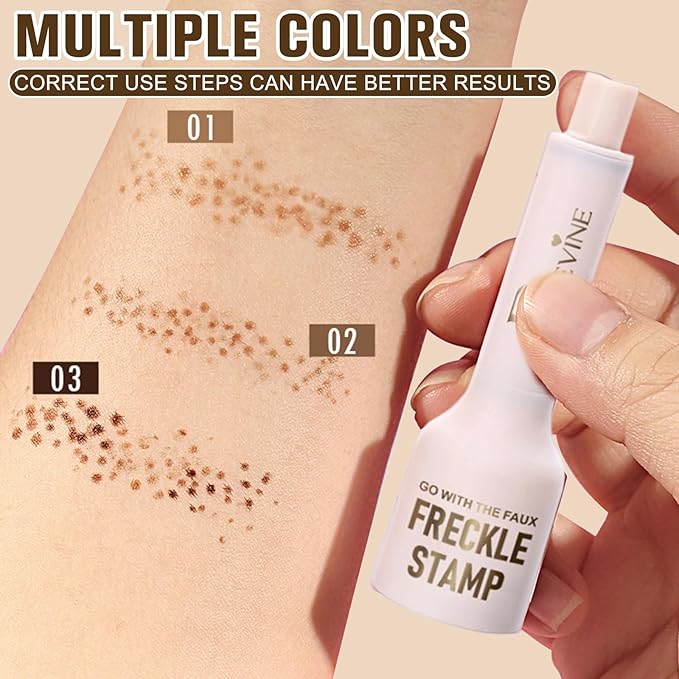 Freckle Stamp,Faux Freckle Stamp-Natural-Looking, 5-Point Freckle Stamp,Waterproof Freckle Makeup,Waterproof & Long-Lasting & Quick Dry,for Natural Sunkissed Makeup (2# MEDIUM)