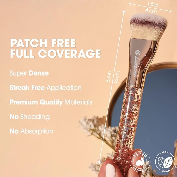 Blending Liquid Makeup Foundation Brush - Kabuki Contour Brush, Face Stippling Brush With Pro Quality Synthetic Dense Bristles For Buffing Mineral Cream, Powder, Blush