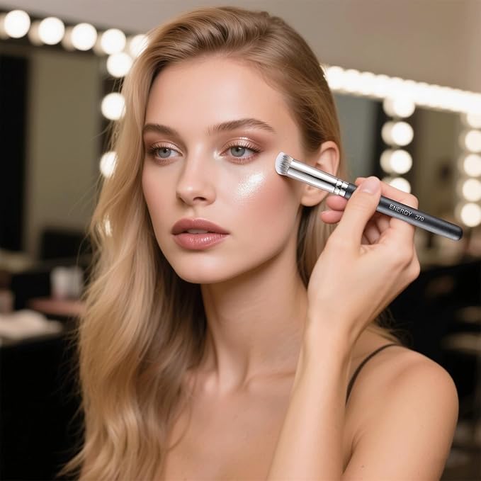 ENERGY Foundation Brushes Set Professional Under Eye Concealer Brushes Perfect For Blending Liquid Cream or Flawless Powder Cosmetics Buffing Stippling Concealer Premium Synthetic Bristles