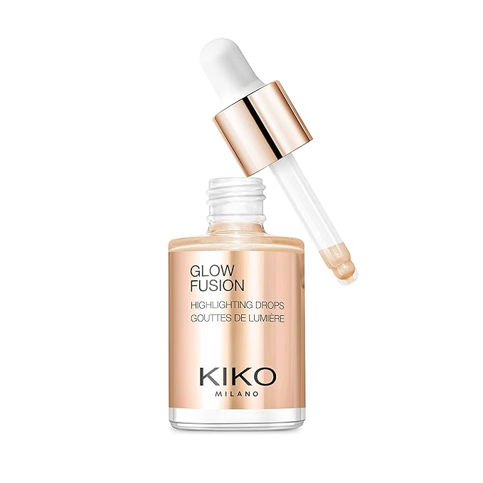 KIKO Milano Glow Fusion Highlighting Drops 03, Liquid Face Highlighter With A Metallic Finish