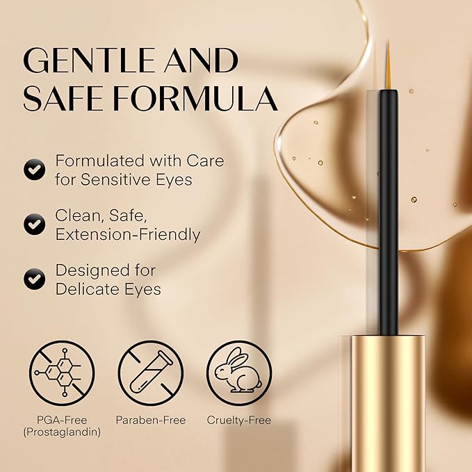 Lash Serum for Eyelash Growth - Lash Enhancer for Thicker Longer and Fuller Eyelashes - Advanced Natural Formula Vegan & Cruelty-Free 0.17 Fl Oz (Pack of 1)