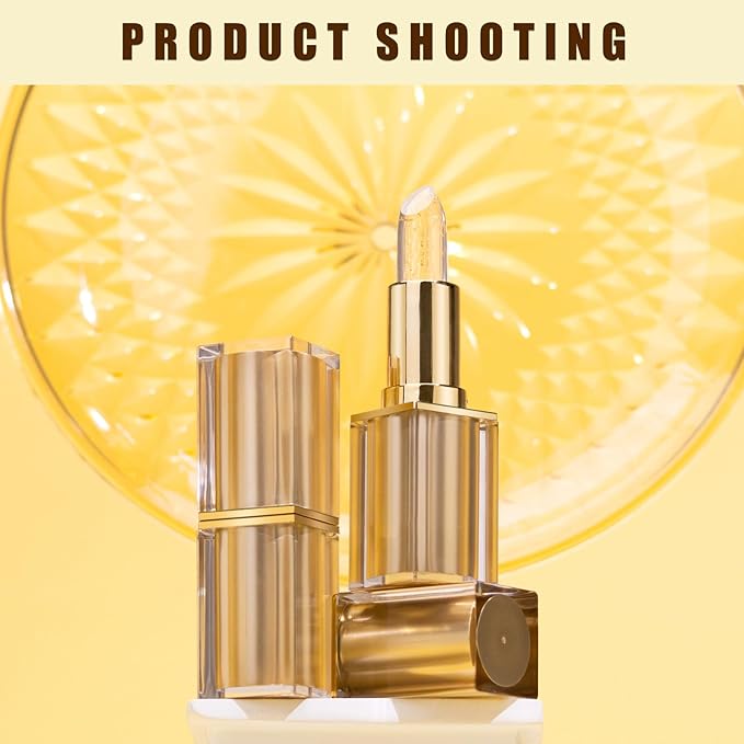 Color Changing Lipstick, Gold Crystal Ph Transfer Proof Color Changing Lipstick, Clear Lip Stick That Changes Color, Hydrating & Non-Sticky Formula, Long Lasting Moisturizing Lip Gloss for Women(2PCS)