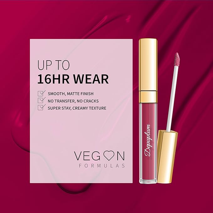 Magenta Lipstick Matte for Women Color Stay Long Lasting Lipstick Smudgeproof Liquid Lipsticks Cruelty Free Lip Color, DM07 Magenta Love