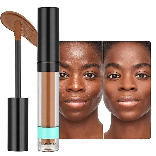 Full Coverage Liquid Concealer, Foundation Makeup for Older Women, Covers Blemishes & Under-Eye Circles, Spots, Matte Finish, Hydrating Primer for Correct, 0.06floz, Vegan & Cruelty-Free 09Cappuccino