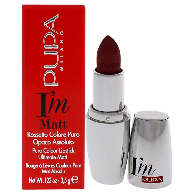 PUPA Milano I Am Matt Pure Colour Lipstick - Dresses Lips In Full, Deep Color - Matte, Velvety And Extremely Sensory Feel - Glides On Without Weighing Lips Down - 012 Angel Rose - 0.123 OZ