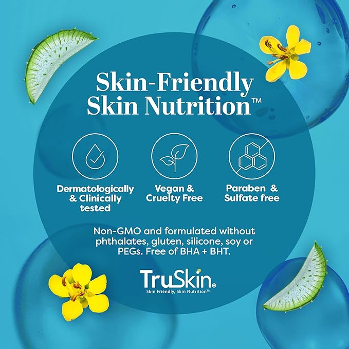 TruSkin Hyaluronic Acid Serum for Face + 7 Ultra Hydrating Ingredients – Best Face Serum for Moisturizing, Visibly Plumping Skin & Smoothing the Look of Fine Lines, 2 fl oz