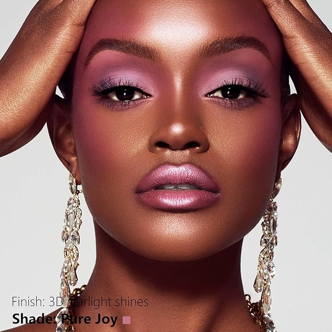 Metallic Liquid Lipstick Mauve Pink Purple – High Pigment Long-Lasting Waterproof Lip Gloss with Metallic Finish, Smudge-Proof, Non-Sticky, Comfortable Lip Makeup for Party & Daily Wear (Pure Joy)